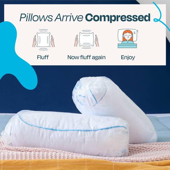 Linenspa US Queen Kopfkissen – 2er Set – Mittelfestes Kissen – Öko-Tex – aus zerkleinerten Memory Foam Flocken