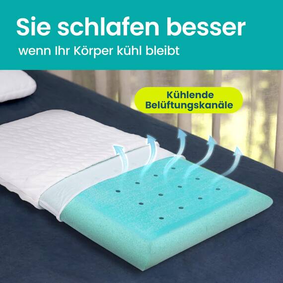 BLISSBURY Superdünnes Kissen zum Schlafen, Cool-to-Touch-Premium-Memory-Foam-Flachkissen für Bauchschläfer, für Rücken- und Bauchschläfer, zertifizierter Schaumstoff für Nacken- und Rückenstütze, 5,6