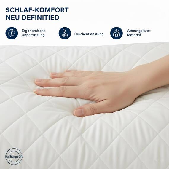 Adam Home Gesteppt Kissen 4er-Pack (80x80cm) kopfkissen in Hotelqualität, Seitenschläfer-Pillows for Sleeping, schnell zurückfedernde, staubdichte, hochwertig gefüllte Pillow