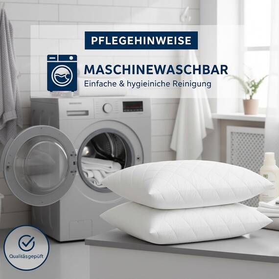 Adam Home Gesteppt Kissen 4er-Pack (40x80cm) kopfkissen in Hotelqualität, Seitenschläfer-Pillows for Sleeping, schnell zurückfedernde, staubdichte, hochwertig gefüllte Pillow