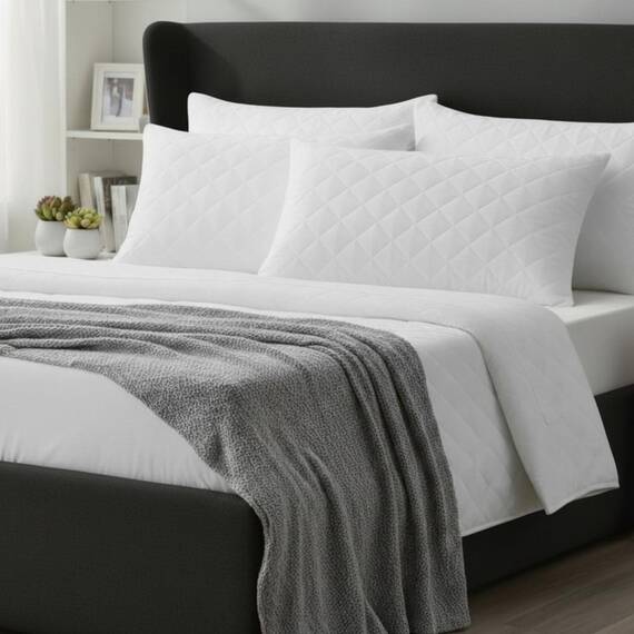 Adam Home Gesteppt Kissen 2er-Pack (80x80cm) kopfkissen in Hotelqualität, Seitenschläfer-Pillows for Sleeping, schnell zurückfedernde, staubdichte, hochwertig gefüllte Pillow