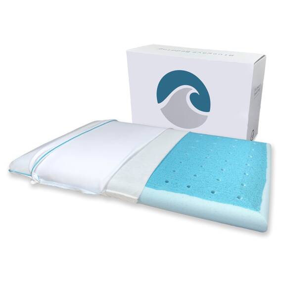 Bluewave Bedding Kissen, schmal, superdünn, mit Gel-Infused Memory Foam Kissen Ultra Slim (Plush) blau
