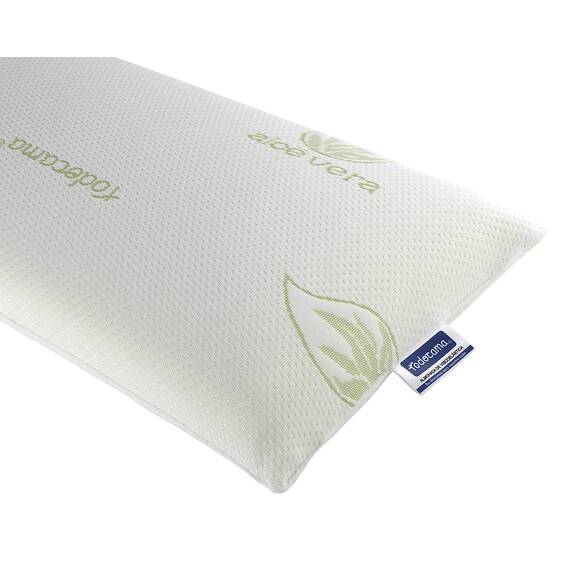 Todocama - Viskoelastisches Kissen, kompakter Kern. Doppelter Bezug mit Reißverschluss. Aloe Vera Plus-Gewebe. Thermoregulierbar an den Hals. (2 X 75 cm)