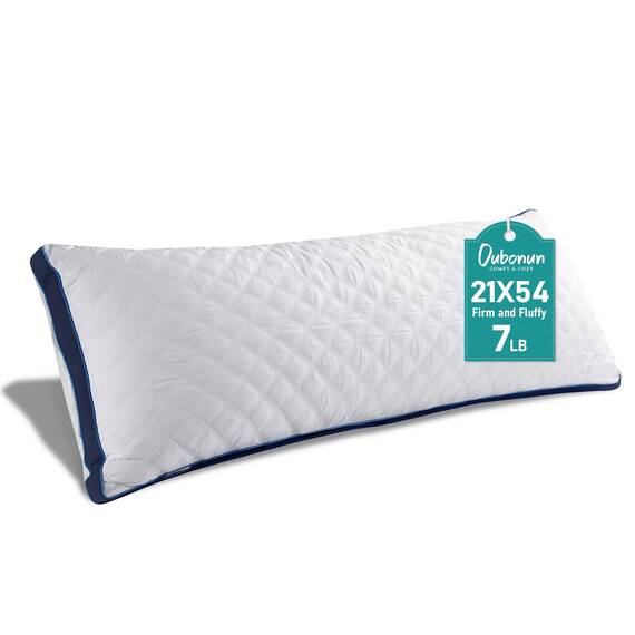 Oubonun Premium Seitenschläferkissen 53 x 137 cm – Langes Körperkissen mit anpassbarer Füllung – Gestepptes Body Pillow mit formstabiler Polyesterfüllung – Schlafkissen für Seitenschläfer