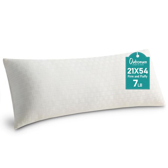 Oubonun Premium Seitenschläferkissen 53 x 137 cm – Langes Körperkissen mit anpassbarer Füllung – Gestepptes Body Pillow mit formstabiler Polyesterfüllung – Schlafkissen für Seitenschläfer
