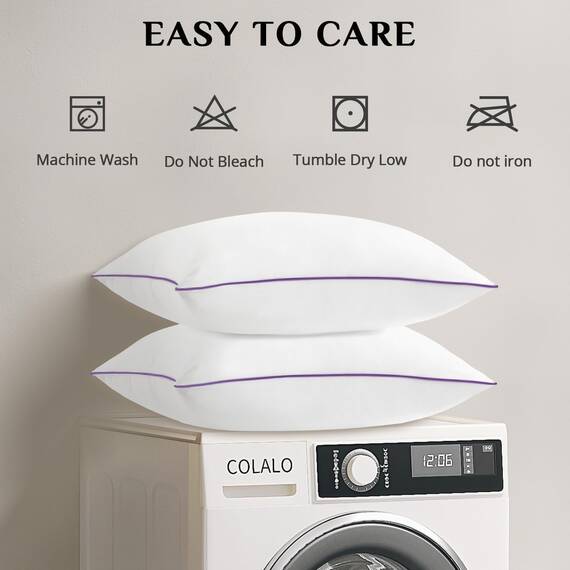 JOLLYVOGUE Pillows King Size Set of 1, Washable Supportive Single Bed Pillow with Super Soft Down Alternative Fill, Luxury Fluffy Hotel Quality for Side , Back and Stomach Sleepers