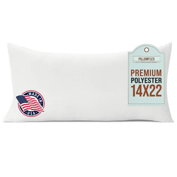 Pillowflex Premium-Polyester-Kissenbezug, 35,6 x 55,9 cm, maschinenwaschbar, Akzent-Überwurfeinsatz, Lendenkissen-Einsatz für Kissenbezüge, Rücken, Reisekissen, Nackenkissen, 1 dekoratives Kissen