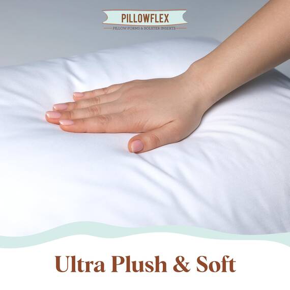 Pillowflex Synthetische Daunenkissen, 40,6 x 66 cm, Daunen-Alternativkissen, ultraweich, großes Standard-Rechteck, Lendenwirbelsäule, Rücken, Schlafkissen, 1 dekorative Kissenform