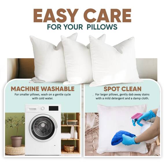 Pillowflex Synthetische Daunenkissen, 40,6 x 40,6 cm, Daunen-Alternative, ultraweiches kleines Dekokissen, Couch-Kissenbezug, Bett-Schlafkissen, 1 dekorative Akzentform