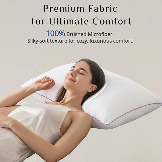 JOLLYVOGUE Pillows Queen-Size-Bettkissen mit superweicher Daunen-Alternativfüllung, luxuriöse, flauschige Hotelqualität für Seiten-, Rücken- und Bauchschläfer, 1 Stück