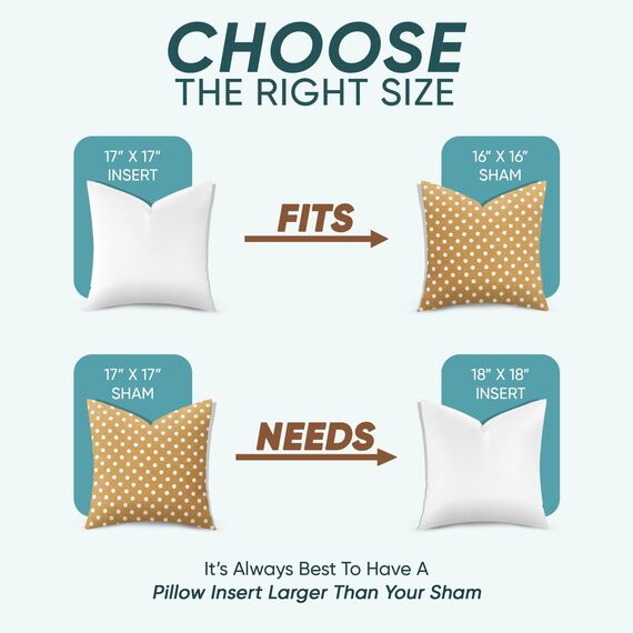 Pillowflex Synthetische Daunenkissen, 43,2 x 43,2 cm, Daunen-Alternative, ultraweiches Dekokissen, Couch-Kissenbezug, Bett-Schlafakzent-Kissen, 1 dekorative Akzentform