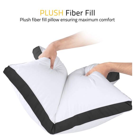 Utopia Bedding Bettkissen zum Schlafen King Size (schwarz), 2er-Set, kühlende Hotelqualität, Zwickelkissen für Rücken-, Bauch- oder Seitenschläfer