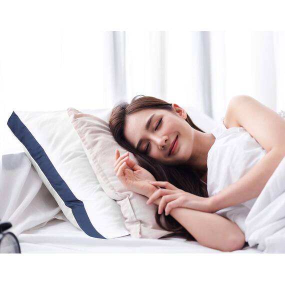 Utopia Bedding Bettkissen zum Schlafen King Size (Marineblau), 2er-Set, kühlende Hotelqualität, Zwickelkissen für Rücken-, Bauch- oder Seitenschläfer