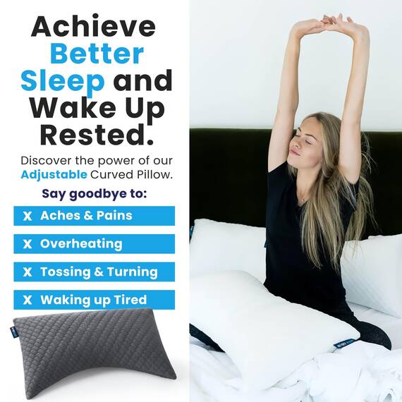 Sidney Sleep Bettkissen für Seiten- und Rückenschläfer, verstellbare Füllung, Memory-Schaum-Kissen für Nacken- und Schulterschmerzen, anpassbares Loft, Queen-Size-Größe, zusätzlicher Schaumstoffbeutel
