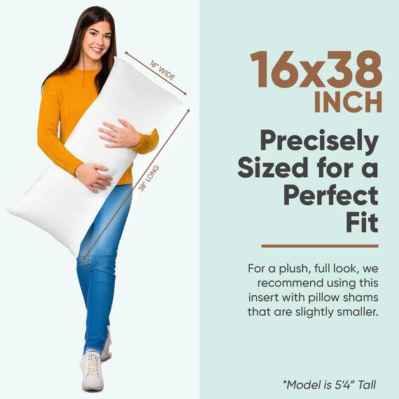 Pillowflex Synthetische Daunenkissen, 40,6 x 96,5 cm, Daunen-Alternativkissen, ultraweich, groß, rechteckig, Körperschlafkissen, Kelim, lang, Rücken, 1 dekoratives Kissen