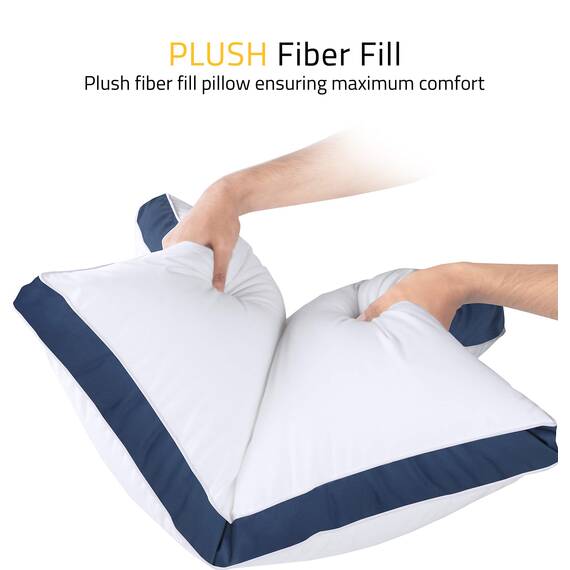 Utopia Bedding Bettkissen zum Schlafen King Size (Marineblau), 2er-Set, kühlende Hotelqualität, Zwickelkissen für Rücken-, Bauch- oder Seitenschläfer