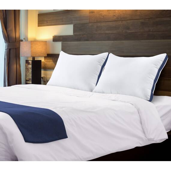 Utopia Bedding Bettkissen zum Schlafen King Size (Marineblau), 2er-Set, kühlende Hotelqualität, Zwickelkissen für Rücken-, Bauch- oder Seitenschläfer
