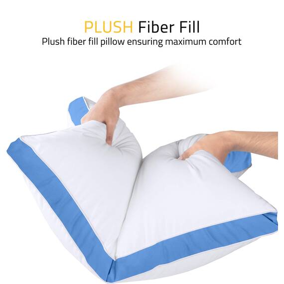 Utopia Bedding Bettkissen zum Schlafen King Size (blau), 2er-Set, kühlende Hotelqualität, Zwickelkissen für Rücken-, Bauch- oder Seitenschläfer