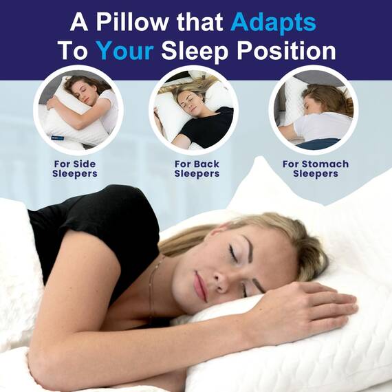 Sidney Sleep Bettkissen für Seiten- und Rückenschläfer, verstellbare Füllung, Memory-Schaum-Kissen für Nacken- und Schulterschmerzen, anpassbares Loft, Queen-Size-Größe, zusätzlicher Schaumstoffbeutel