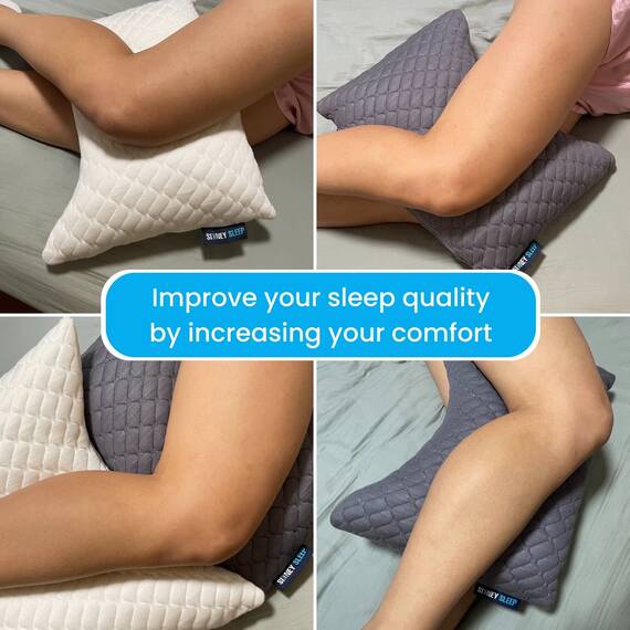 Sidney Sleep Mini-Nackenkissen in Reisegröße – Knie, Rücken, Lendenwirbelsäule und Unterstützung – kleines gebogenes Kissen – 35,6 x 48,3 cm – verstellbarer Loft – waschbar – Rucksack mit Kordelzug im