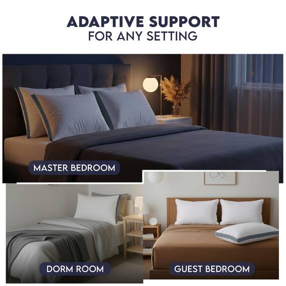 Utopia Bedding Bettkissen zum Schlafen King Size (Grau), 2er-Set, kühlende Hotelqualität, Zwickelkissen für Rücken-, Bauch- oder Seitenschläfer