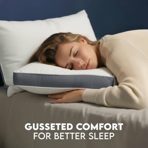 Utopia Bedding Bettkissen zum Schlafen King Size (Grau), 2er-Set, kühlende Hotelqualität, Zwickelkissen für Rücken-, Bauch- oder Seitenschläfer