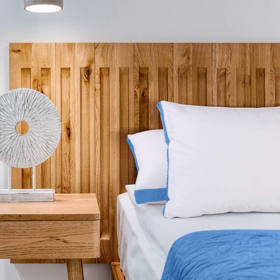 Utopia Bedding Bettkissen zum Schlafen King Size (blau), 2er-Set, kühlende Hotelqualität, Zwickelkissen für Rücken-, Bauch- oder Seitenschläfer