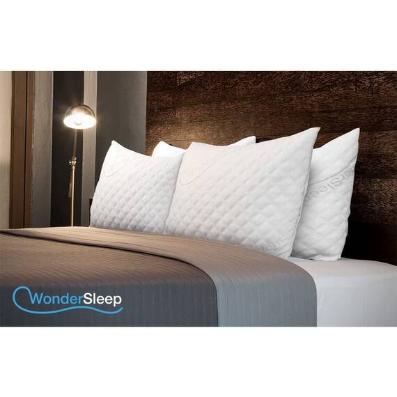 WonderSleep Premium verstellbares Loft [Queen Size 2er-Pack] – geschredderter Memory-Schaumstoff für die Heim- und Hotelkollektion + waschbarer, abnehmbarer, kühlender Viskosebezug aus Bambus