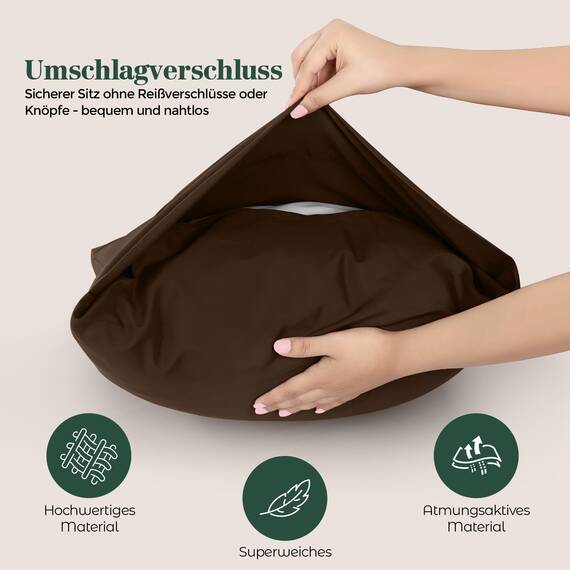 Utopia Bedding – 4er-Set Kissenbezüge – 50 x 75 cm – Oeko-TEX – Gebürstete Mikrofaser, 100% Polyester, mit Umschlagverschluss (Kissenfüllung Nicht enthalten), nur Kissenbezug – Braun