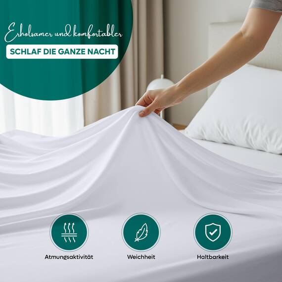 Utopia Bedding - Bettlaken ohne Gummizug 167x243cm - Oeko-TEX Zertifiziert - Weich Gebürstetes Polyester - Mikrofaser Flaches Laken – Weiß