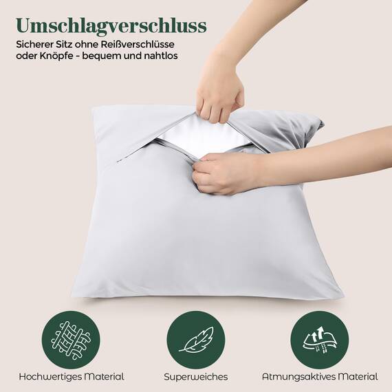 Utopia Bedding – 4er-Set Kissenbezüge – 50 x 50 cm – Oeko-TEX – Gebürstete Mikrofaser, 100% Polyester, mit Umschlagverschluss (Kissenfüllung Nicht enthalten), nur Kissenbezug – Weiß