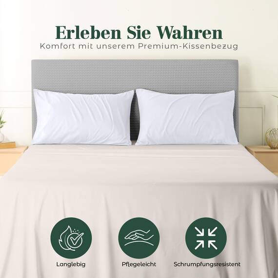 Utopia Bedding – 4er-Set Kissenbezüge – 40 x 80 cm – Oeko-TEX – Gebürstete Mikrofaser, 100% Polyester, mit Umschlagverschluss (Kissenfüllung Nicht enthalten), nur Kissenbezug – Weiß