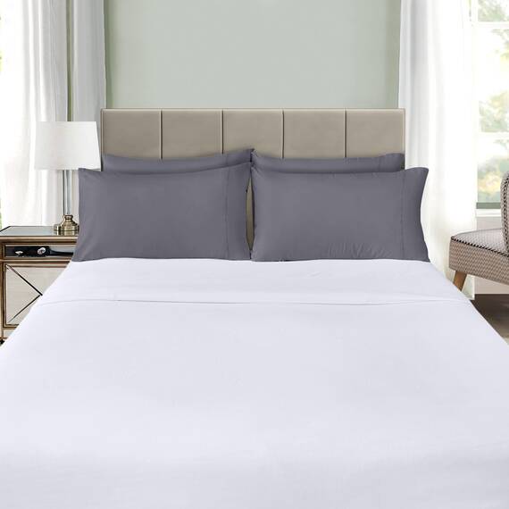 Utopia Bedding King-Kissenbezüge – 4er-Pack – Hotelverschluss – weicher, gebürsteter Mikrofaserstoff – schrumpf- und farbecht, Kissenbezüge, Kingsize, 20 X 40 Inches (grau)