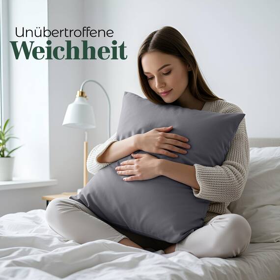Utopia Bedding – 4er-Set Kissenbezüge – 60 x 60 cm – Oeko-TEX – Gebürstete Mikrofaser, 100% Polyester, mit Umschlagverschluss (Kissenfüllung Nicht enthalten), nur Kissenbezug – Grau