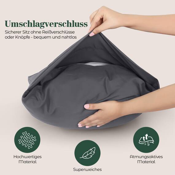 Utopia Bedding – 4er-Set Kissenbezüge – 40 x 60 cm – Oeko-TEX – Gebürstete Mikrofaser, 100% Polyester, mit Umschlagverschluss (Kissenfüllung Nicht enthalten), nur Kissenbezug – Grau