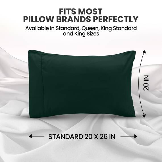 Utopia Bedding Standard-Kissenbezüge – 2er-Pack – Hotelverschluss – weicher, gebürsteter Mikrofaserstoff – schrumpf- und farbecht, Kissenbezüge 20 X 26 Inches (Standard, Smaragdgrün)