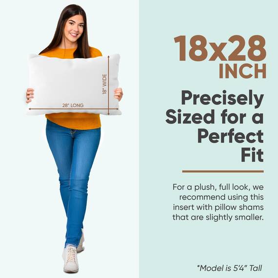 Pillowflex Synthetik Dauneninnenkissen Synthetik Daunenkissen 45,7 x 71,1 cm ultraweiches großes rechteckiges Lendenkissen für Rücken, Sofa oder Schlafgebrauch 1 dekoratives Innenkissen
