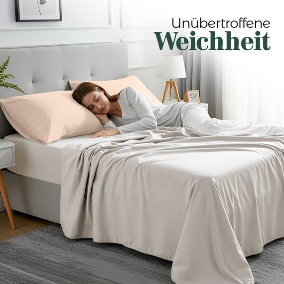 Utopia Bedding – 4er-Set Kissenbezüge – 50 x 75 cm – Oeko-TEX – Gebürstete Mikrofaser, 100% Polyester, mit Umschlagverschluss (Kissenfüllung Nicht enthalten), nur Kissenbezug – Beige