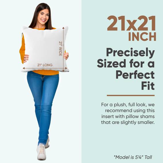 Pillowflex Synthetische Daunen-Alternative Kisseneinsätze für Kissenbezüge (53,3 x 53,3 cm)
