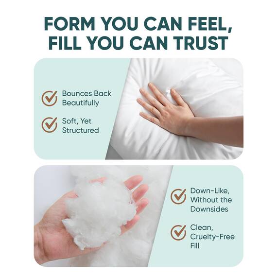 Pillowflex Synthetische Daunen-Alternative Kisseneinsätze für Kissenbezüge (53,3 x 53,3 cm)