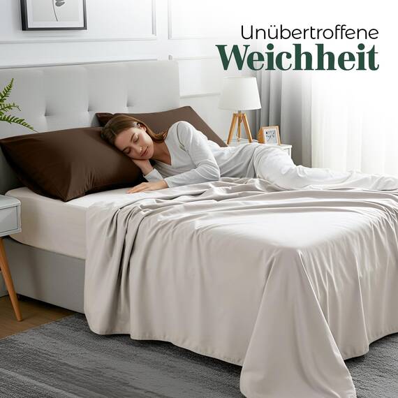Utopia Bedding – 4er-Set Kissenbezüge – 50 x 75 cm – Oeko-TEX – Gebürstete Mikrofaser, 100% Polyester, mit Umschlagverschluss (Kissenfüllung Nicht enthalten), nur Kissenbezug – Braun