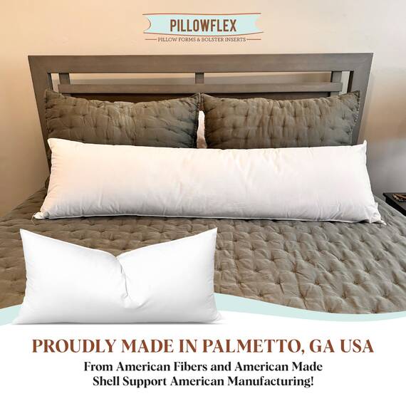 Pillowflex Synthetische Daunenkissen, 45,7 x 66 cm, Daunen-Alternativkissen, ultraweich, großes Rechteck, Lendenwirbelsäule, Rücken, Sofa, Schlafkissen, 1 dekorative Kissenform