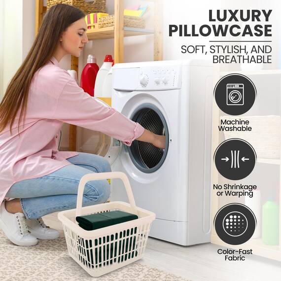 Utopia Bedding Standard-Kissenbezüge – 2er-Pack – Hotelverschluss – weicher, gebürsteter Mikrofaserstoff – schrumpf- und farbecht, Kissenbezüge 20 X 26 Inches (Standard, Smaragdgrün)