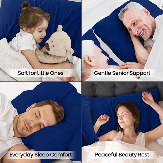 Utopia Bedding Standard-Kissenbezüge – 2er-Pack – Hotelverschluss – weicher, gebürsteter Mikrofaserstoff – schrumpf- und farbecht, Kissenbezüge 20 X 26 Inches (Standard, Königsblau)