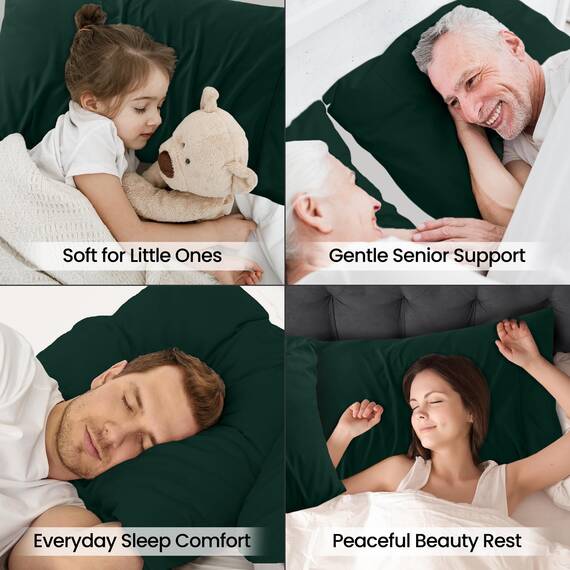 Utopia Bedding Standard-Kissenbezüge – 2er-Pack – Hotelverschluss – weicher, gebürsteter Mikrofaserstoff – schrumpf- und farbecht, Kissenbezüge 20 X 26 Inches (Standard, Smaragdgrün)