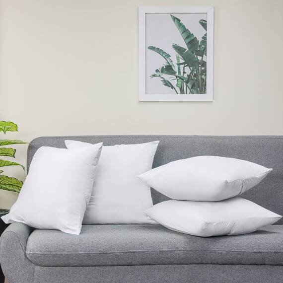Utopia Bedding – 4er-Set Kissenbezüge – 45 x 45 cm – Oeko-TEX – Gebürstete Mikrofaser, 100% Polyester, mit Umschlagverschluss (Kissenfüllung Nicht enthalten), nur Kissenbezug – Weiß