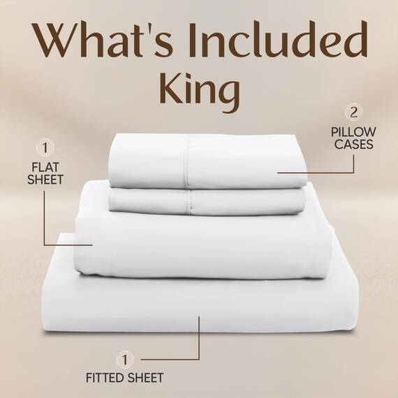 Utopia Bedding Bettwäsche-Set für King-Size-Bett, 4-teilig, gebürstete Mikrofaser, schrumpft und lichtbeständig, pflegeleicht (King-Size-Bett, Weiß)