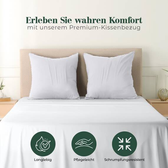 Utopia Bedding – 4er-Set Kissenbezüge – 60 x 60 cm – Oeko-TEX – Gebürstete Mikrofaser, 100% Polyester, mit Umschlagverschluss (Kissenfüllung Nicht enthalten), nur Kissenbezug – Weiß