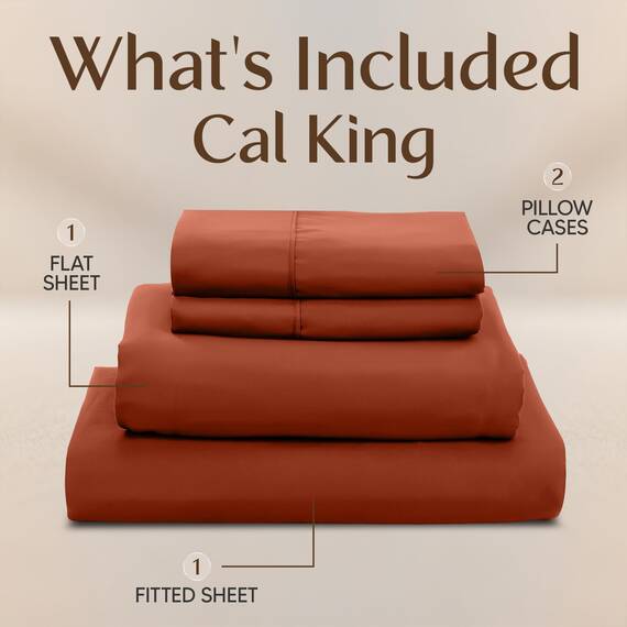 Utopia Bedding Bettwäscheset für California King-Size-Betten – 4-teiliges Bettwäscheset, weiche und atmungsaktive Mikrofaser, enthält 1 Spannbetttuch, 1 Bettlaken und 2 Kissenbezüge