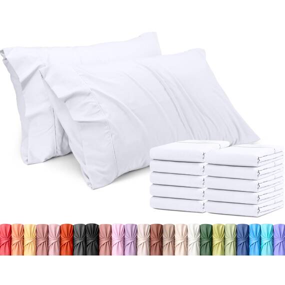 Utopia Bedding Queen-Kissenbezüge – 12er-Pack – Hotelverschluss – weicher, gebürsteter Mikrofaserstoff – schrumpf- und farbecht, Kissenbezüge, Queen-Size, 20 X 30 Inches (weiß)